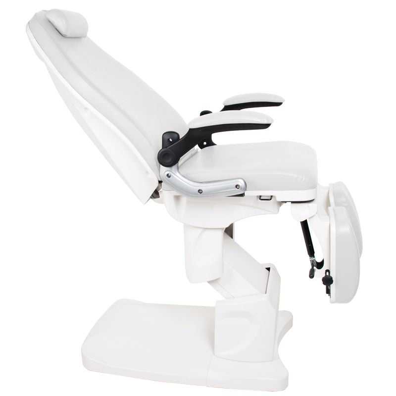 Azzurro 709A Electric Pedicure Bed White - close-up of the upholstery and adjustment details