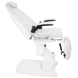 Azzurro 709A Electric Pedicure Bed White - close-up of the upholstery and adjustment details