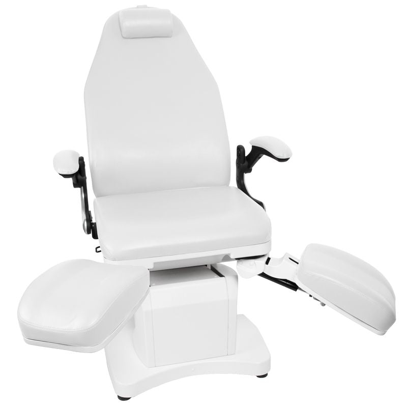 Azzurro 709A Electric Pedicure Bed White - close-up of the upholstery and adjustment details