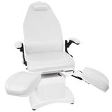 Azzurro 709A Electric Pedicure Bed White - close-up of the upholstery and adjustment details