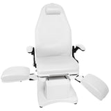 Azzurro 709A Electric Pedicure Bed White - close-up of the upholstery and adjustment details