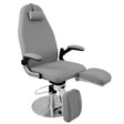 Azzurro 713A Hydraulic Pedicure Bed Grey - full product view at an angle on a white background