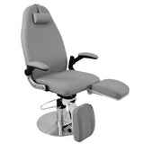 Azzurro 713A Hydraulic Pedicure Bed Grey - full product view at an angle on a white background