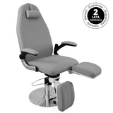 Azzurro 713A Hydraulic Pedicure Bed Grey - full product view on a white background