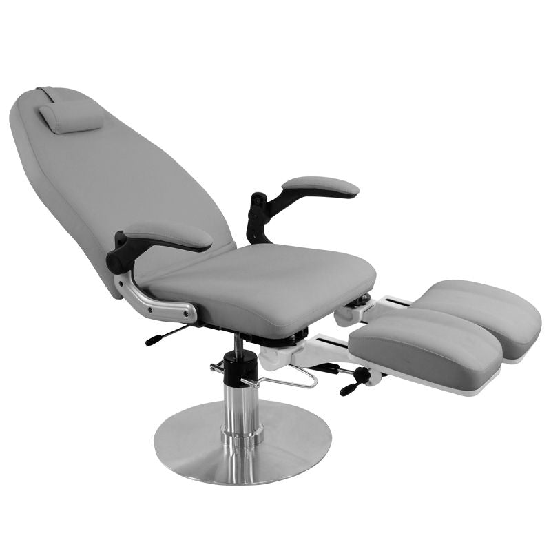 Azzurro 713A Hydraulic Pedicure Bed Grey - full product view on a white background