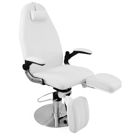 Azzurro 713A Hydraulic Pedicure Bed White - full product view at an angle on a white background