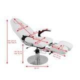 Azzurro 713A Hydraulic Pedicure Bed White - dimensions and measurements shown