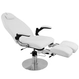 Azzurro 713A Hydraulic Pedicure Bed White - full product view on a white background
