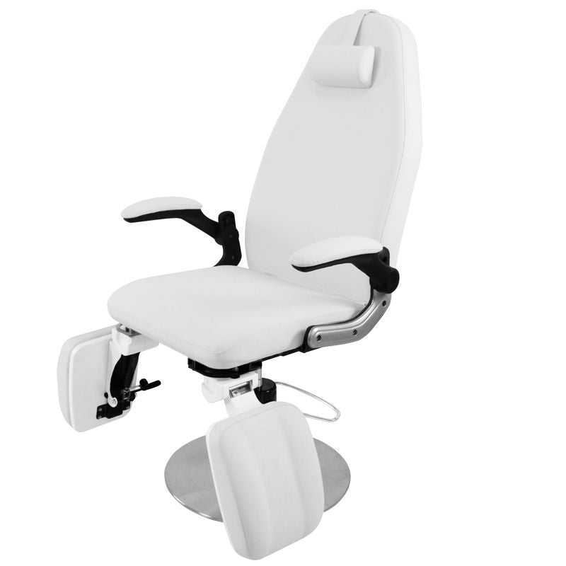Azzurro 713A Hydraulic Pedicure Bed White - full product view on a white background