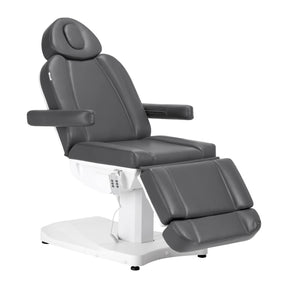 Azzurro 803D 3-Motor Electric Beauty Bed Grey - full product view at an angle on a white background