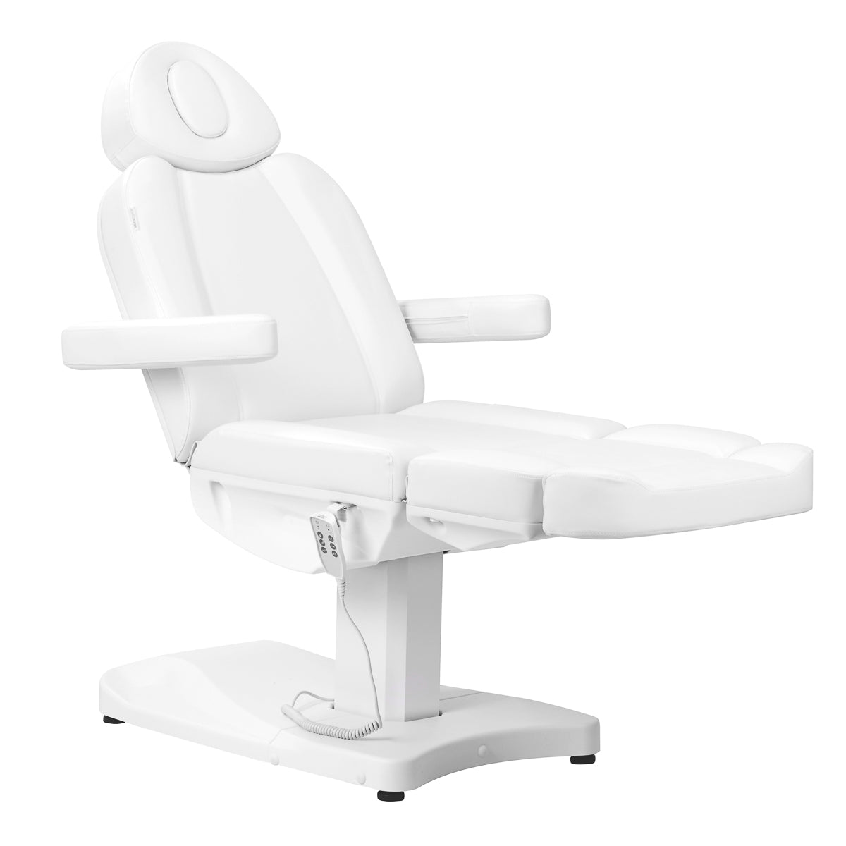 Azzurro 803D 3-Motor Electric Beauty Bed White - full product view on a white background