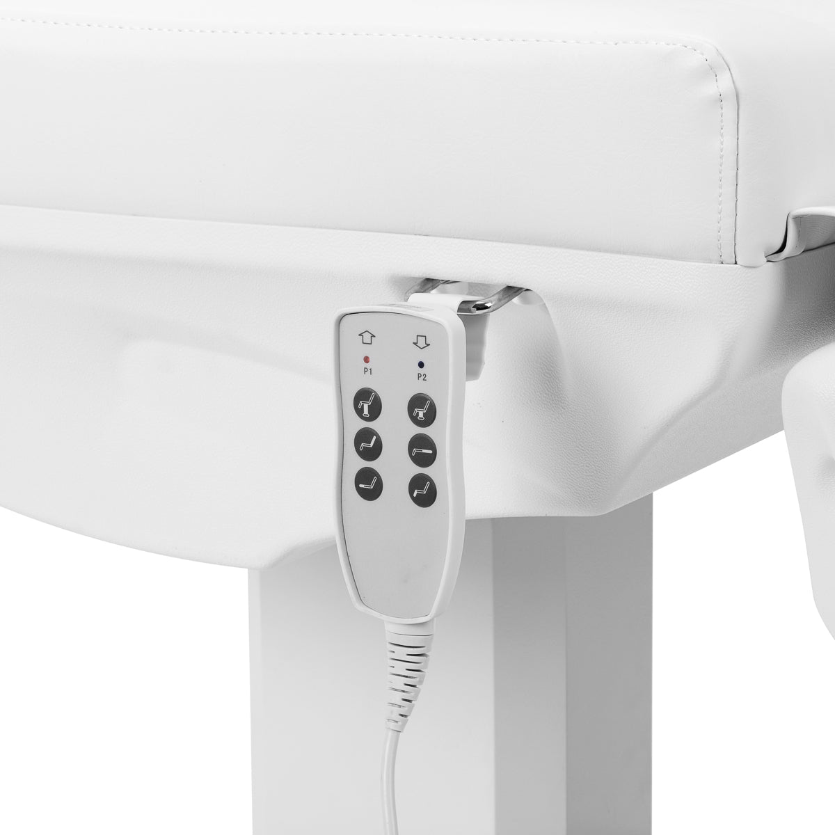 Azzurro 803D 3-Motor Electric Beauty Bed White - displayed in a professional treatment-room setting