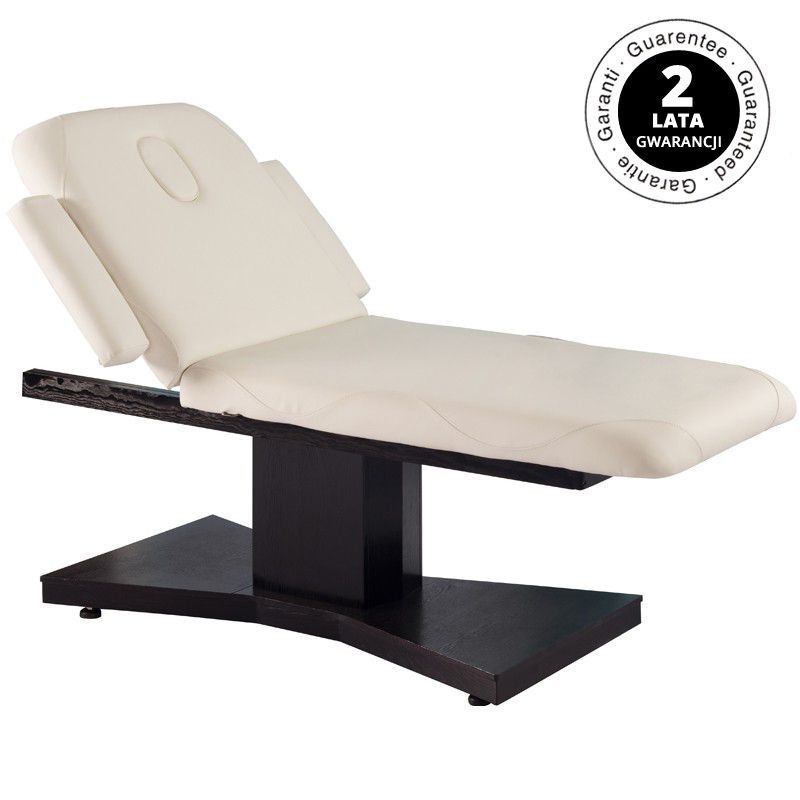 Azzurro 805 1-Motor Electric Massage Bed Wenge & Latte - full product view on a white background
