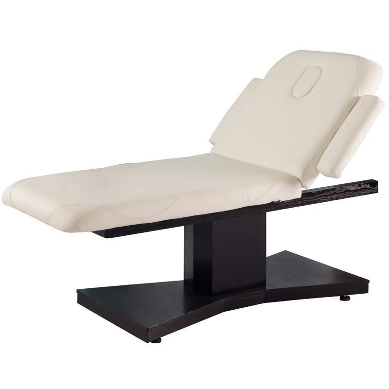 Azzurro 805 1-Motor Electric Massage Bed Wenge & Latte - full product view on a white background