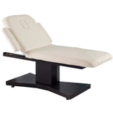 Azzurro 805 Heated 1-Motor Electric Beauty Bed Wenge & Latte - full product view at an angle on a white background