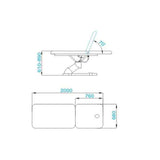 Azzurro 808 Electric Massage Bed White - full product view on a white background