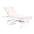 Azzurro 815B Electric Massage Bed White - full product view at an angle on a white background