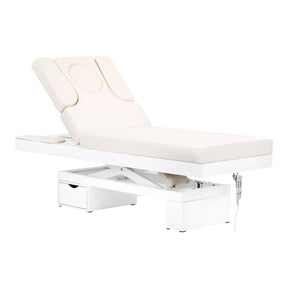 Azzurro 815B Electric Massage Bed White - full product view at an angle on a white background