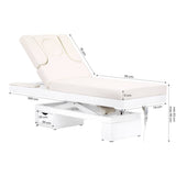 Azzurro 815B Electric Massage Bed White - full product view on a white background