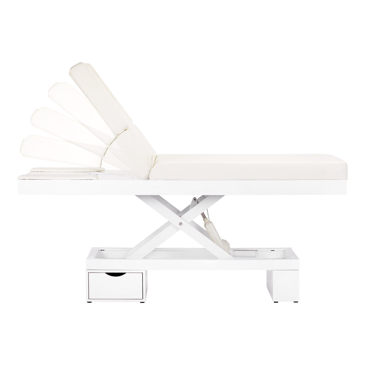 Azzurro 815B Heated Massage Bed White - full product view on a white background