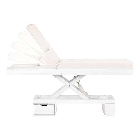 Azzurro 815B Heated Massage Bed White - full product view on a white background