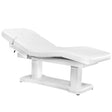 Azzurro 818A 4-Motor Electric Beauty Bed White - full product view at an angle on a white background