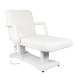 Azzurro 819A 3-Motor Electric Massage Bed White - full product view at an angle on a white background