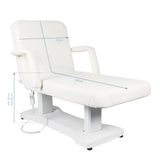 Azzurro 819A 3-Motor Electric Massage Bed White - full product view on a white background