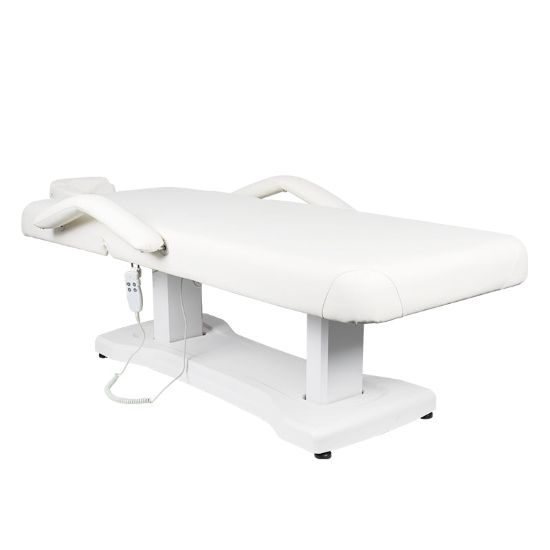 Azzurro 819A 3-Motor Electric Massage Bed White - full product view on a white background