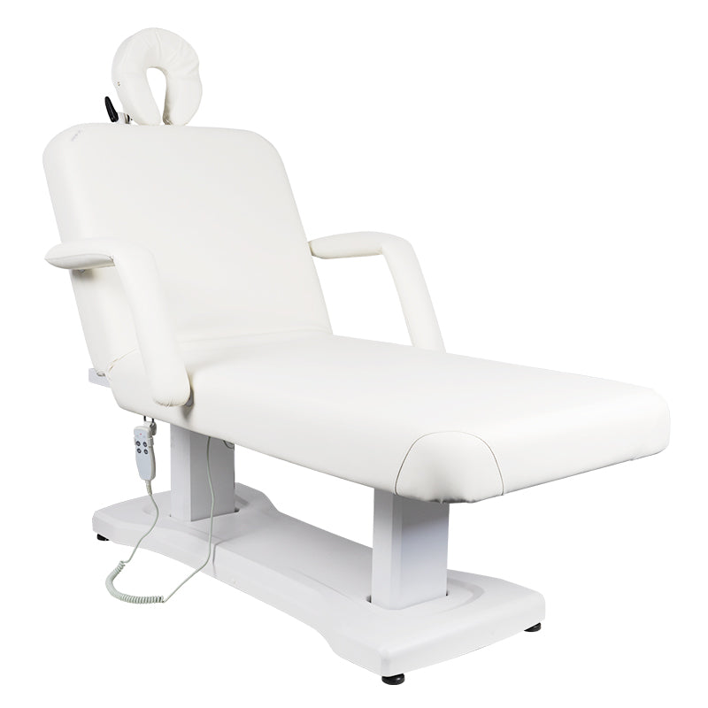 Azzurro 819A 3-Motor Electric Massage Bed White - full product view on a white background
