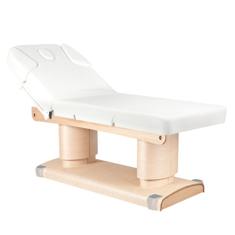 Azzurro 838 Heated 4-Motor Electric Spa Massage Bed - full product view at an angle on a white background