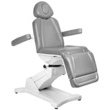 Azzurro 869A 4-Motor Electric Beauty Bed Grey - close-up showing the headrest, upholstery and adjustment controls