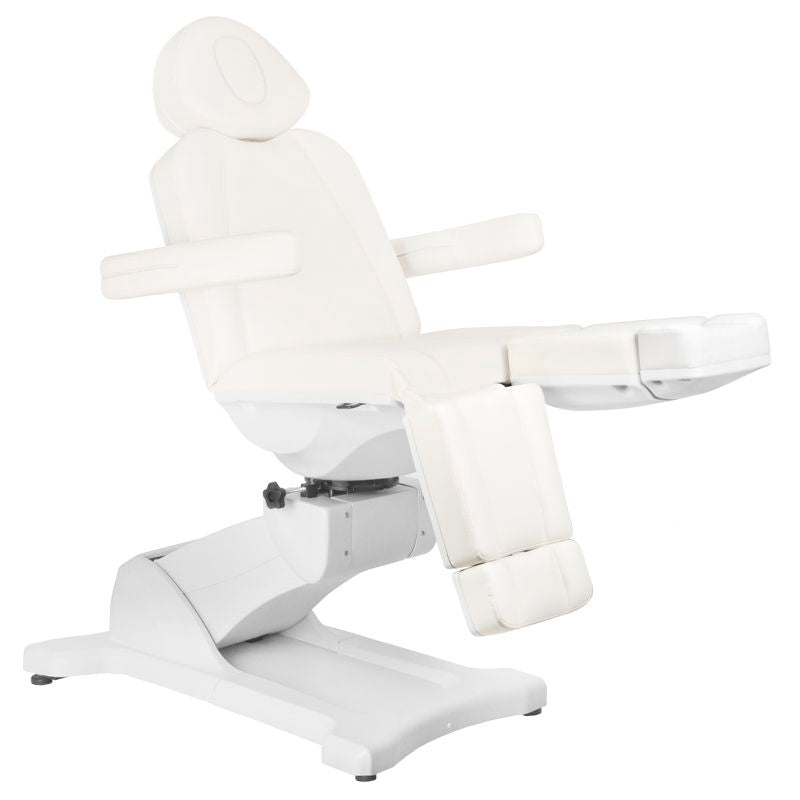 Azzurro 869AS 5-Motor Electric Pedicure Bed White - close-up of the upholstery and adjustment details