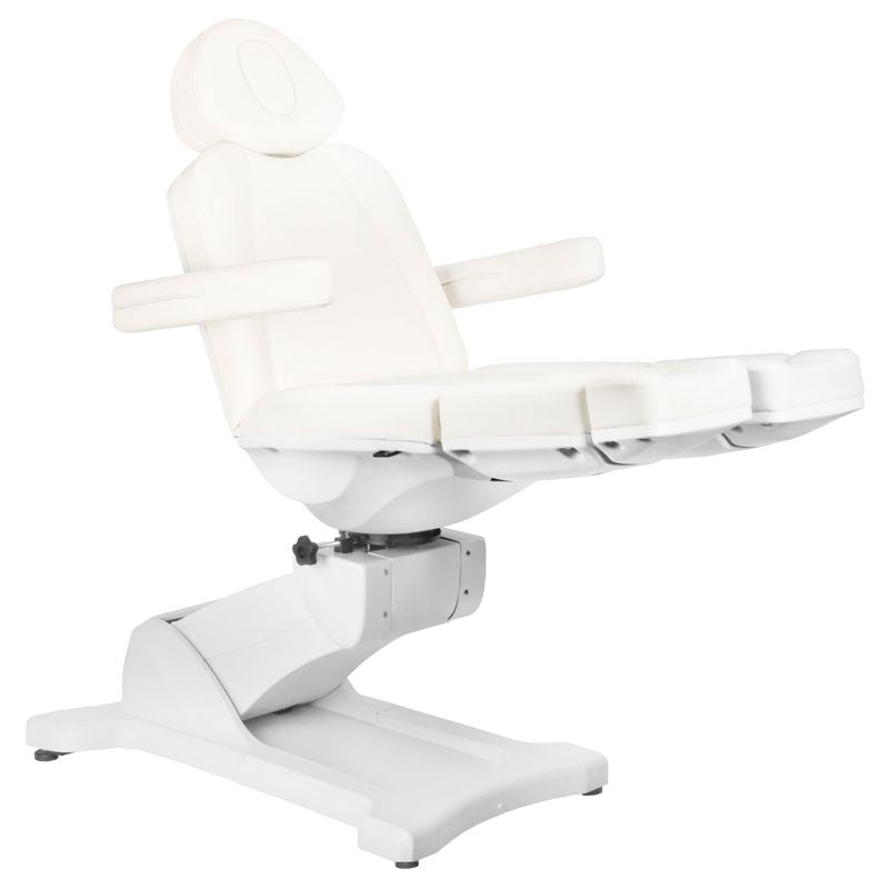 Azzurro 869AS 5-Motor Electric Pedicure Bed White - close-up of the upholstery and adjustment details