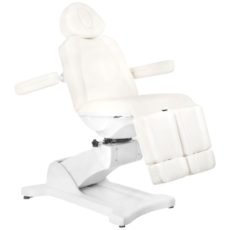 Azzurro 869AS 5-Motor Electric Pedicure Bed White - close-up of the upholstery and adjustment details