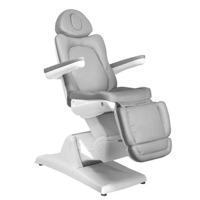 Azzurro 870 3-Motor Electric Beauty Bed Grey - full product view at an angle on a white background