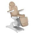 Azzurro 870 3-Motor Electric Beauty Chair Cappuccino - full product view at an angle on a white background