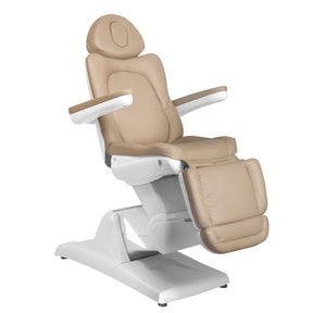 Azzurro 870 3-Motor Electric Beauty Chair Cappuccino - full product view at an angle on a white background