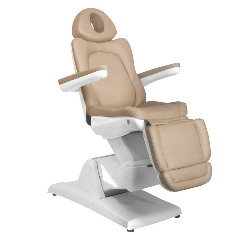 Azzurro 870 3-Motor Electric Beauty Chair Cappuccino - full product view on a white background