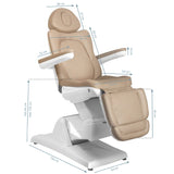 Azzurro 870 3-Motor Electric Beauty Chair Cappuccino - full product view on a white background