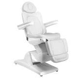 Azzurro 870 3-Motor Electric Beauty Chair White - full product view at an angle on a white background