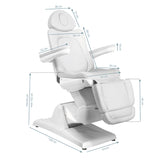 Azzurro 870 3-Motor Electric Beauty Chair White - full product view on a white background