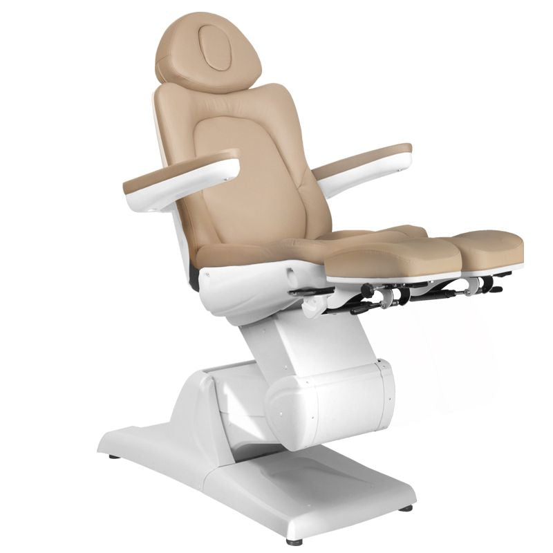 Azzurro 870S 3-Motor Electric Pedicure Chair Cappuccino - close-up of the upholstery and adjustment details