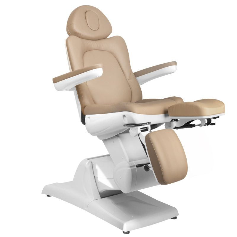 Azzurro 870S 3-Motor Electric Pedicure Chair Cappuccino - close-up of the upholstery and adjustment details