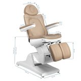 Azzurro 870S 3-Motor Electric Pedicure Chair Cappuccino - close-up of the upholstery and adjustment details