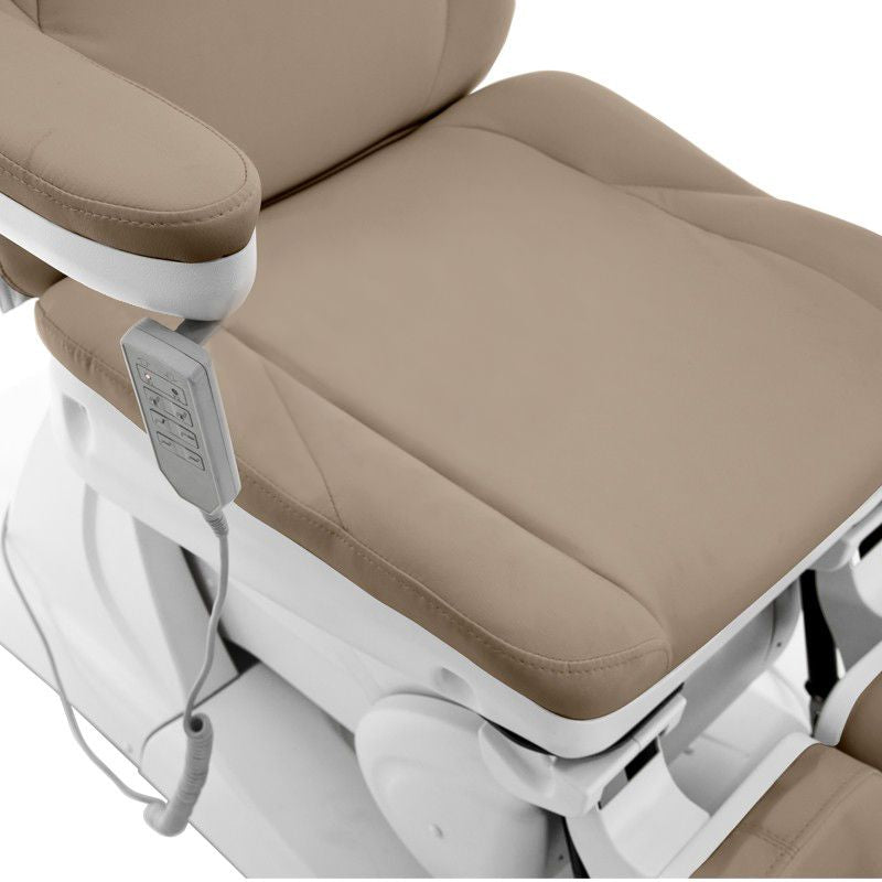 Azzurro 870S 3-Motor Electric Pedicure Chair Cappuccino - close-up of the upholstery and construction details
