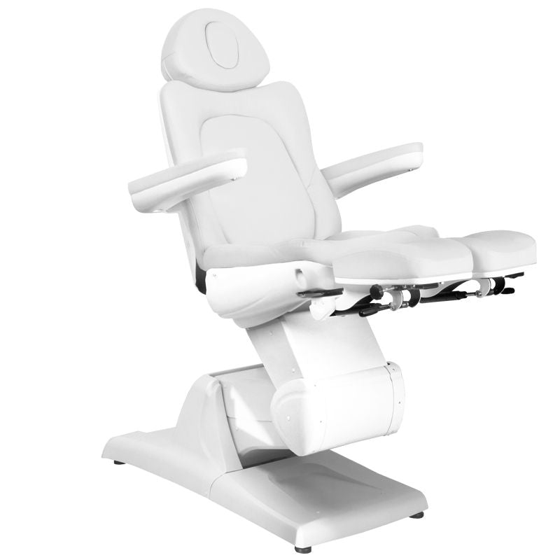Azzurro 870S 3-Motor Electric Pedicure Chair White - close-up of the upholstery and adjustment details