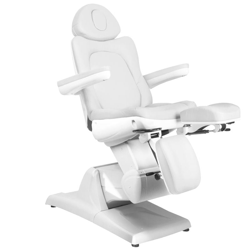 Azzurro 870S 3-Motor Electric Pedicure Chair White - close-up of the upholstery and adjustment details