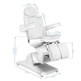 Azzurro 870S 3-Motor Electric Pedicure Chair White - close-up of the upholstery and adjustment details