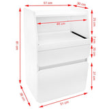 Azzurro Beauty Salon Cabinet Midi 970 White - dimensions and measurements shown